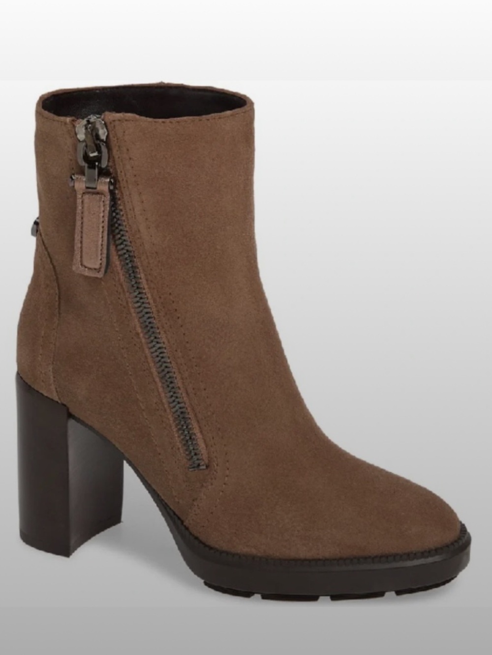 Aquatalia Elena Weatherproof Suede Bootie  - Size 7 - Taupe